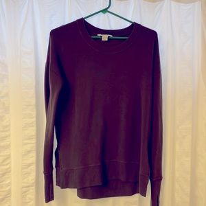 Long sleeve eggplant colored sweatshirt from Athleta. Size XS